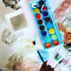 水彩絵の具遊び